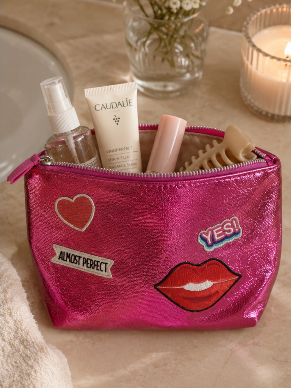 CLEAN GIRL TRENDY Makeup skincare toiletry Bag pink bath and body works